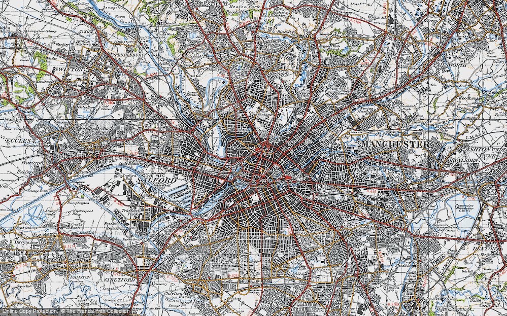Old Map of Manchester, 1947 in 1947