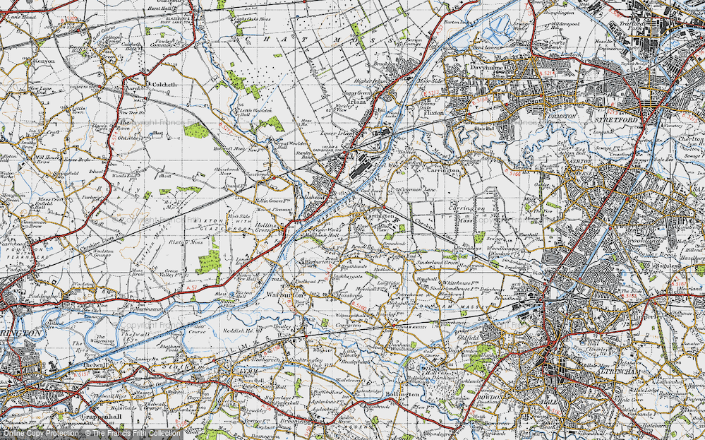 Old Map of Manchester Ship Canal, 1947 in 1947