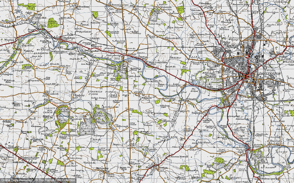 Old Map of Manfield, 1947 in 1947