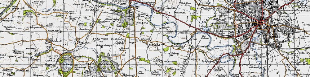 Old map of Manfield in 1947