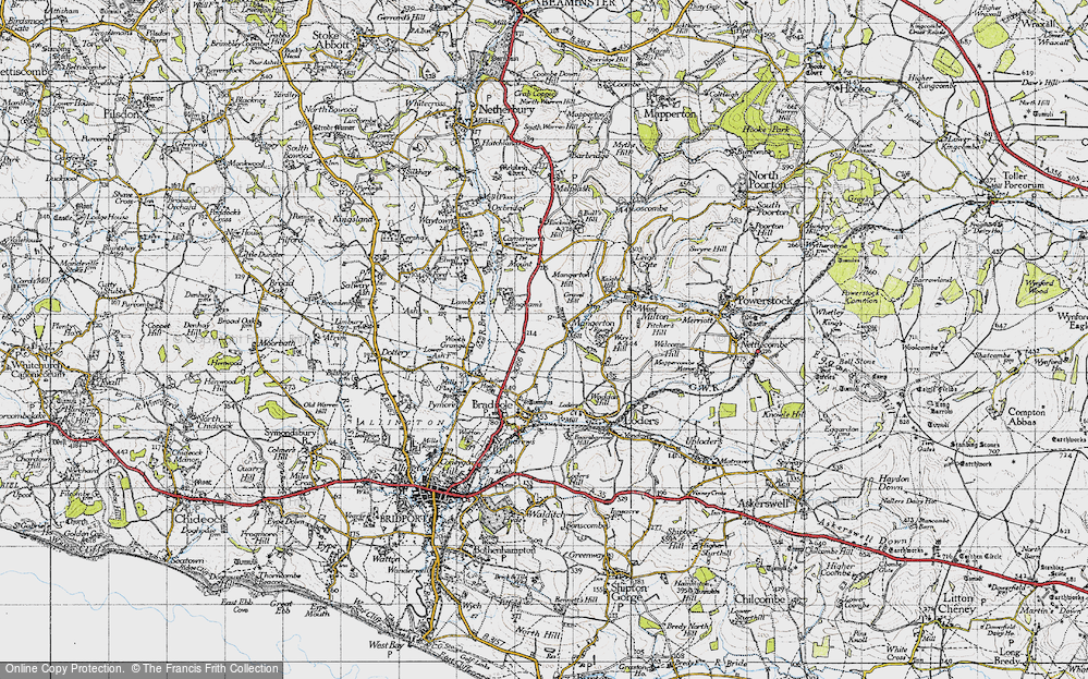 Old Map of Mangerton, 1945 in 1945