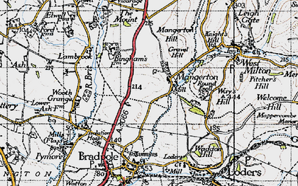 Old map of Mangerton in 1945