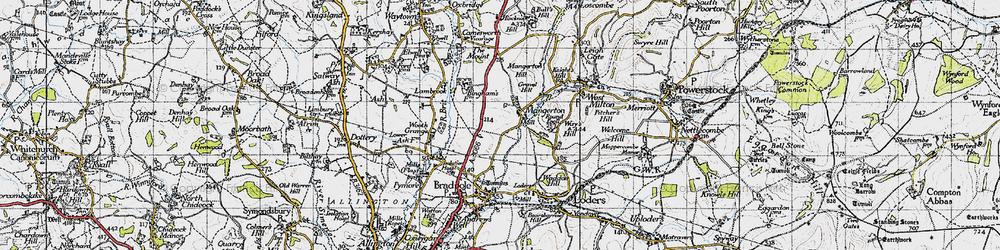 Old map of Mangerton in 1945