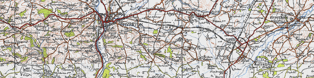 Old map of Warnicombe in 1946