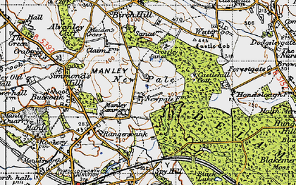 Old map of Manley Common in 1947