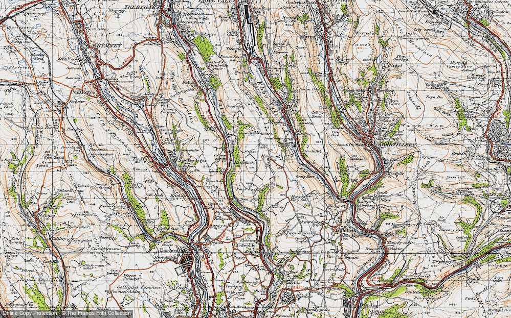 Old Map of Manmoel, 1947 in 1947