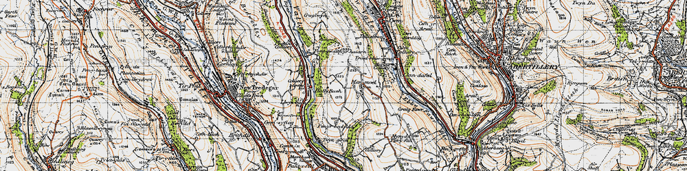 Old map of Manmoel in 1947