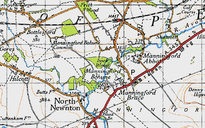 Old map of Manningford Bruce in 1940