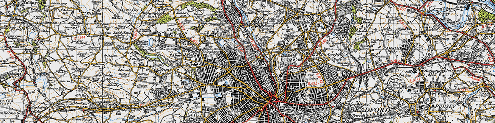 Old map of Manningham in 1947