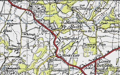 Old map of Mannings Heath in 1940