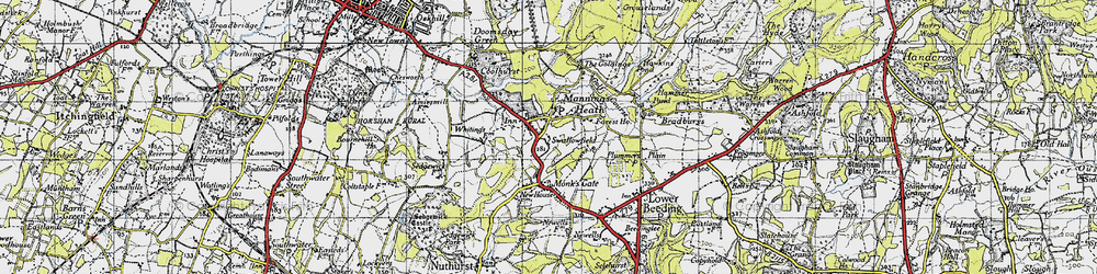 Old map of Plummers Plain in 1940