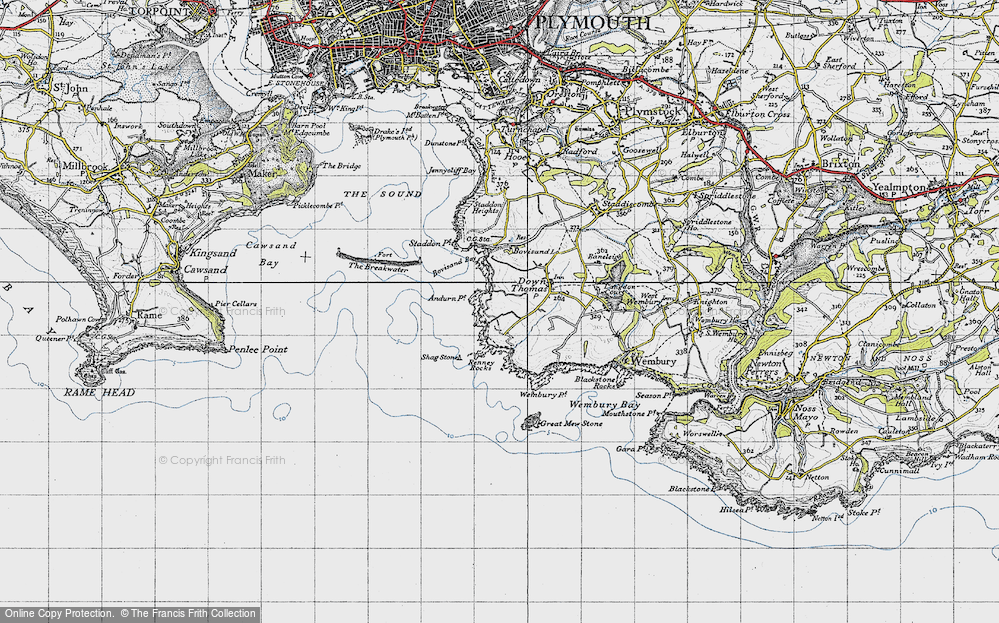 Old Map of Historic Map covering Andurn Point in 1946