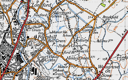 Old map of Manor House in 1946