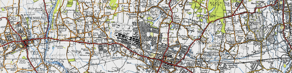 Old map of Manor Park in 1945
