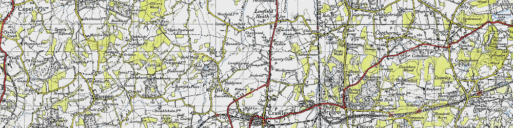Old map of Manor Royal in 1940
