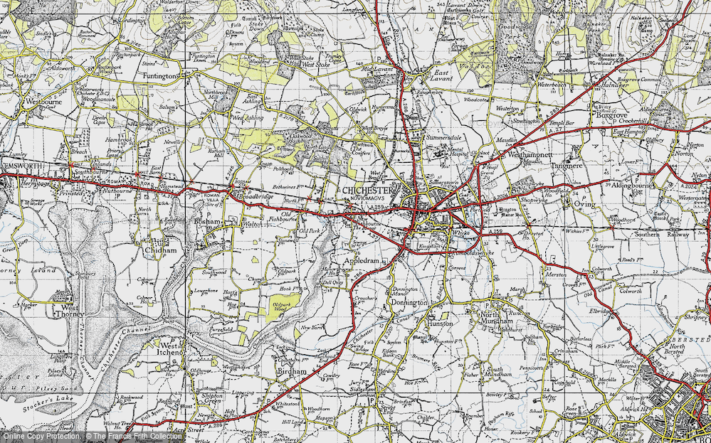 Old Map of Historic Map covering West Broyle Ho in 1945