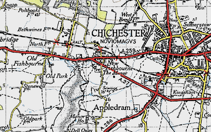 Old map of Manor, The in 1945