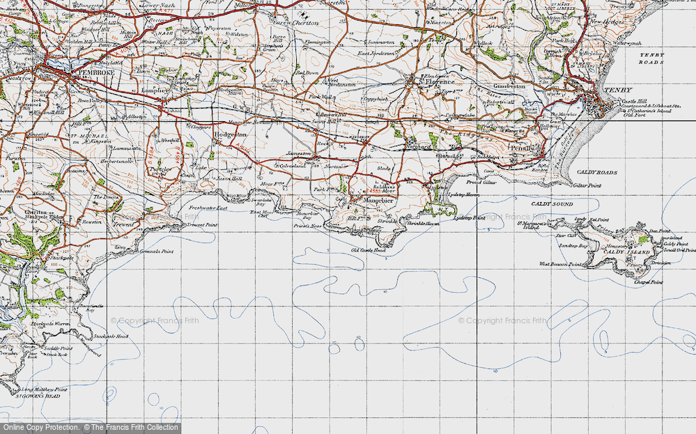 Old Map of Manorbier, 1946 in 1946