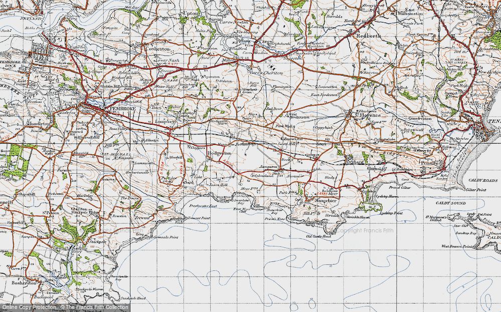 Old Map of Manorbier Newton, 1946 in 1946