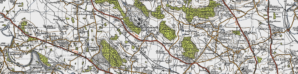 Old map of Mansel Lacy in 1947