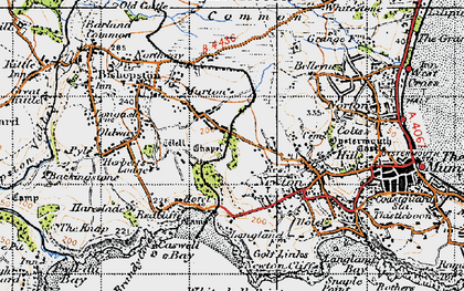 Old map of Manselfield in 1947