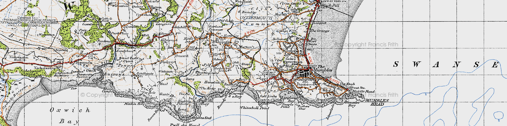 Old map of Manselfield in 1947