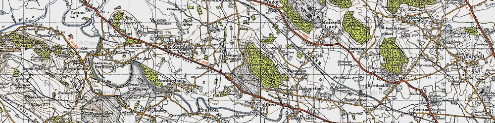 Old map of Mansell Gamage in 1947