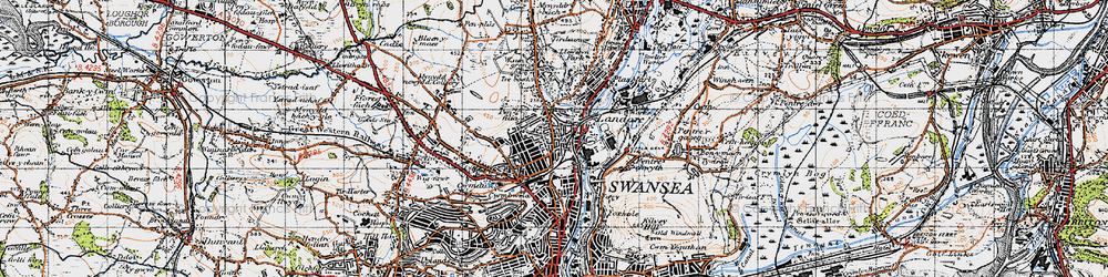 Old map of Manselton in 1947