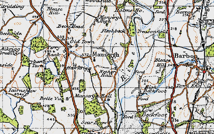 Old map of Mansergh in 1947