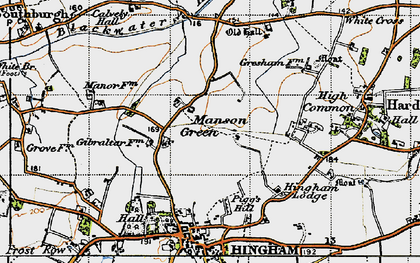 Old map of Manson Green in 1946