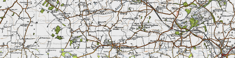 Old map of Manson Green in 1946