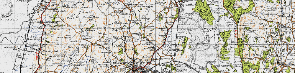 Old map of Bowstead Gates in 1947