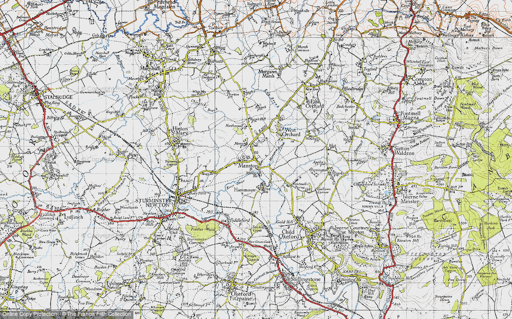 Old Map of Manston, 1945 in 1945