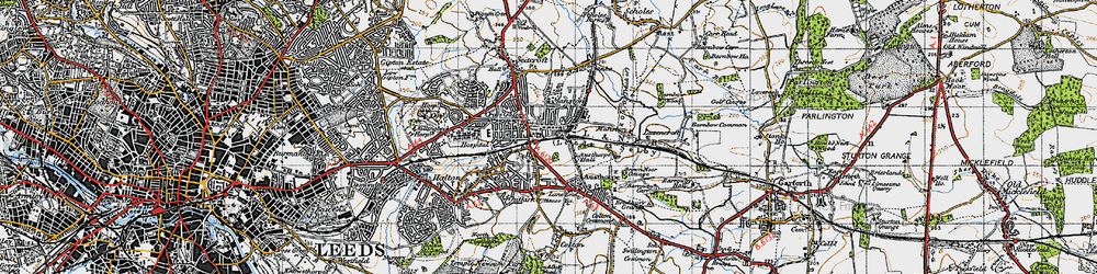 Old map of Austhorpe Hall in 1947