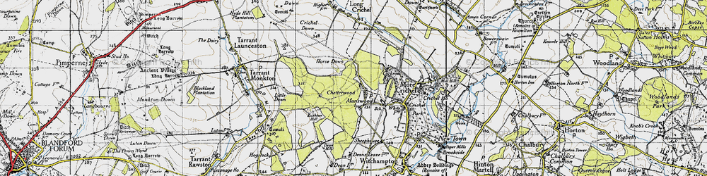 Old map of Manswood in 1940