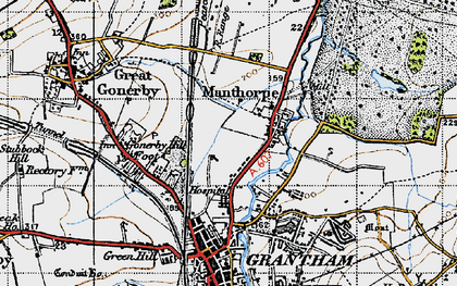 Old map of Manthorpe in 1946