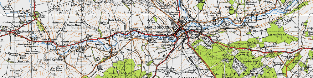 Old map of Preshute House in 1940