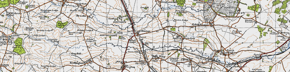 Old map of Manton in 1946