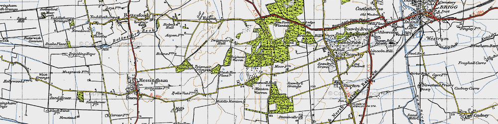 Old map of Black Hoe Plantn in 1947