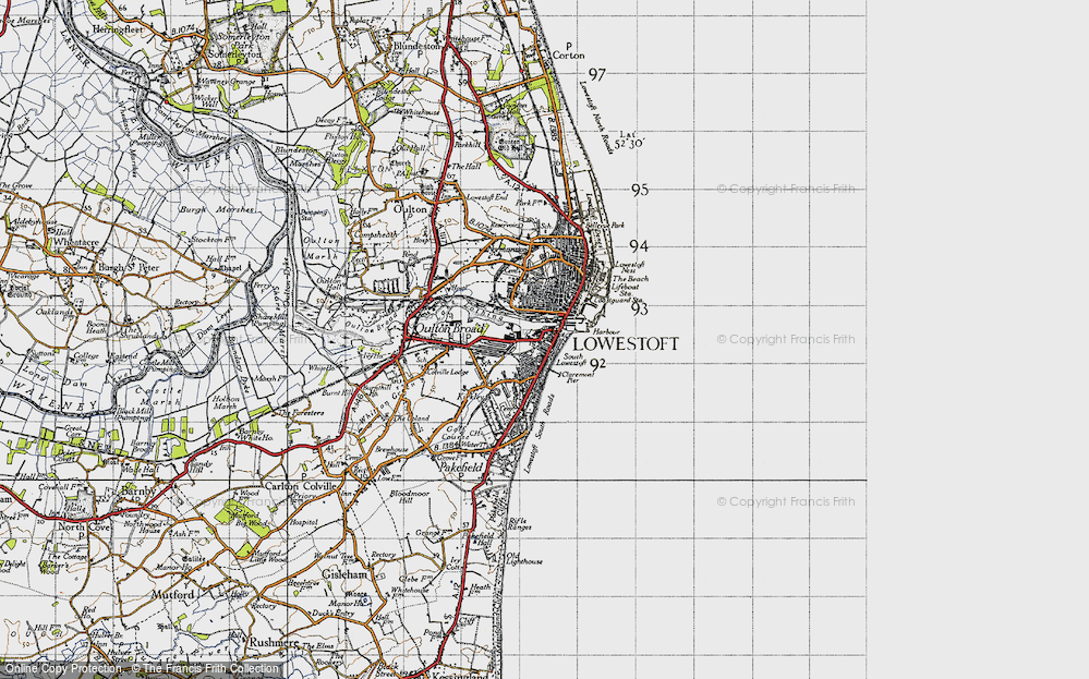 Map Of Lowestoft Npo770021 