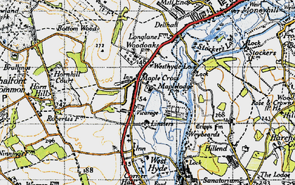 Old map of Maple Cross in 1945