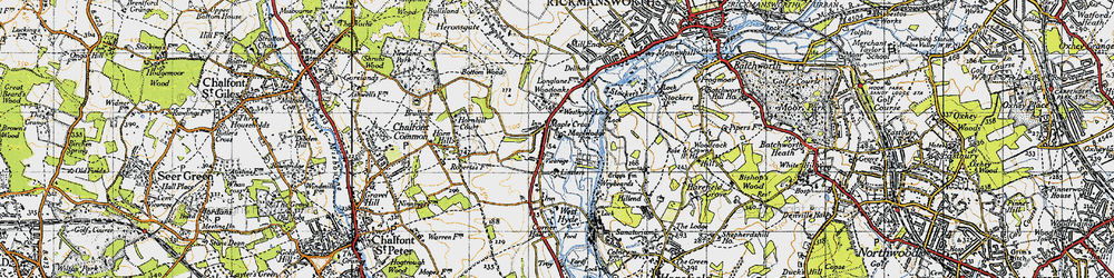 Old map of Maple Cross in 1945