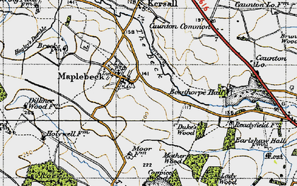 Old map of Maplebeck in 1947