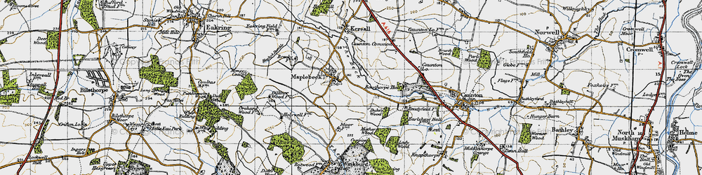 Old map of Maplebeck in 1947