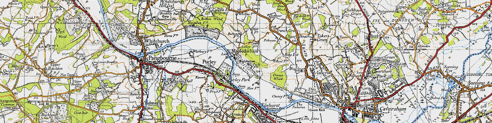Old map of Mapledurham in 1947