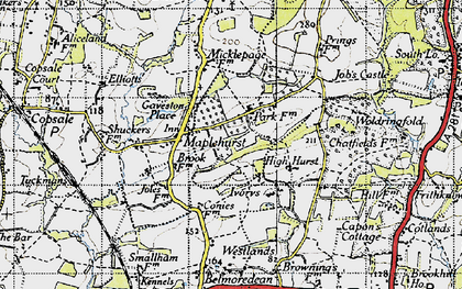 Old map of Maplehurst in 1940