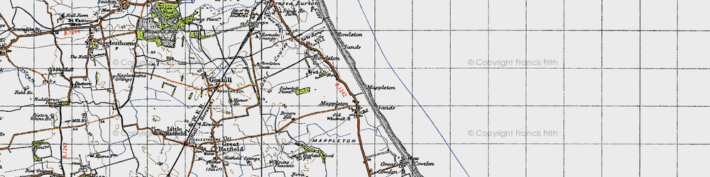 Old map of Mappleton in 1947