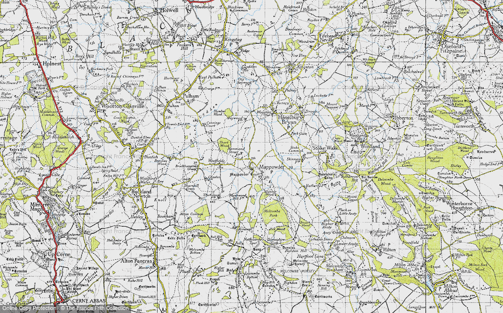 Old Map of Mappowder, 1945 in 1945