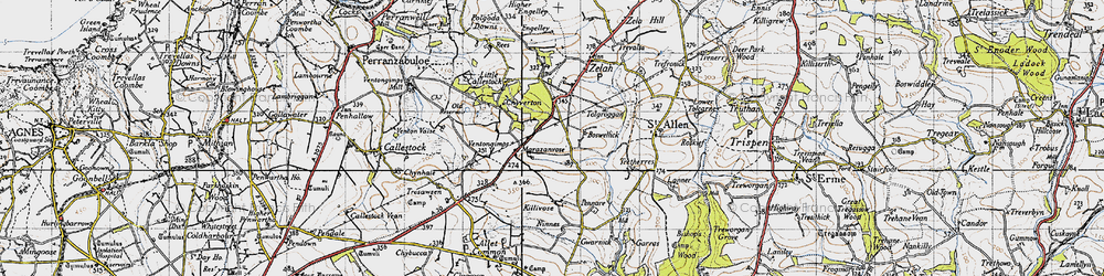 Old map of Marazanvose in 1946