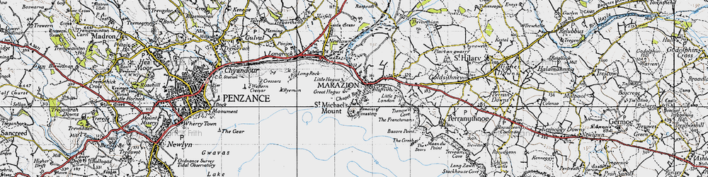 Old map of St Michael's Mount in 1946